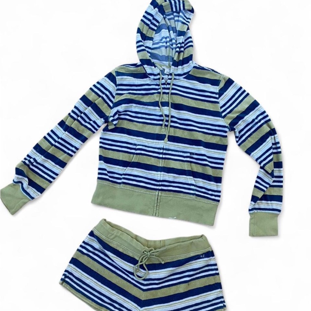 Striped Hoodie and Shorts Set